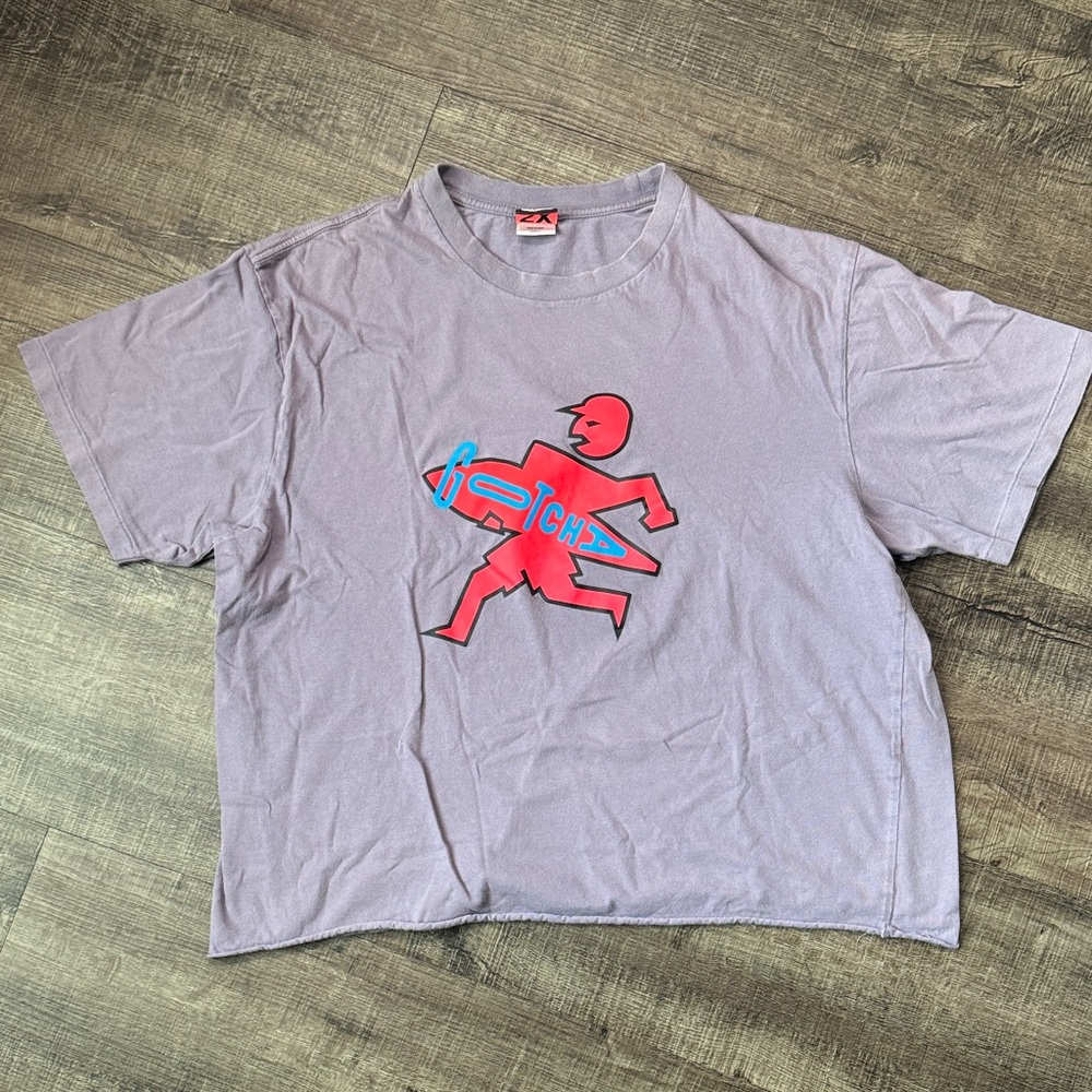 Graphic Tee with Red and Blue Design